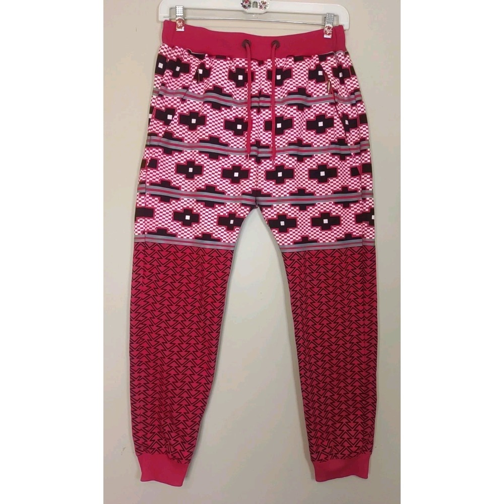 american stitch Men Red Multicolor Geometric Print Jogger pants Size XL